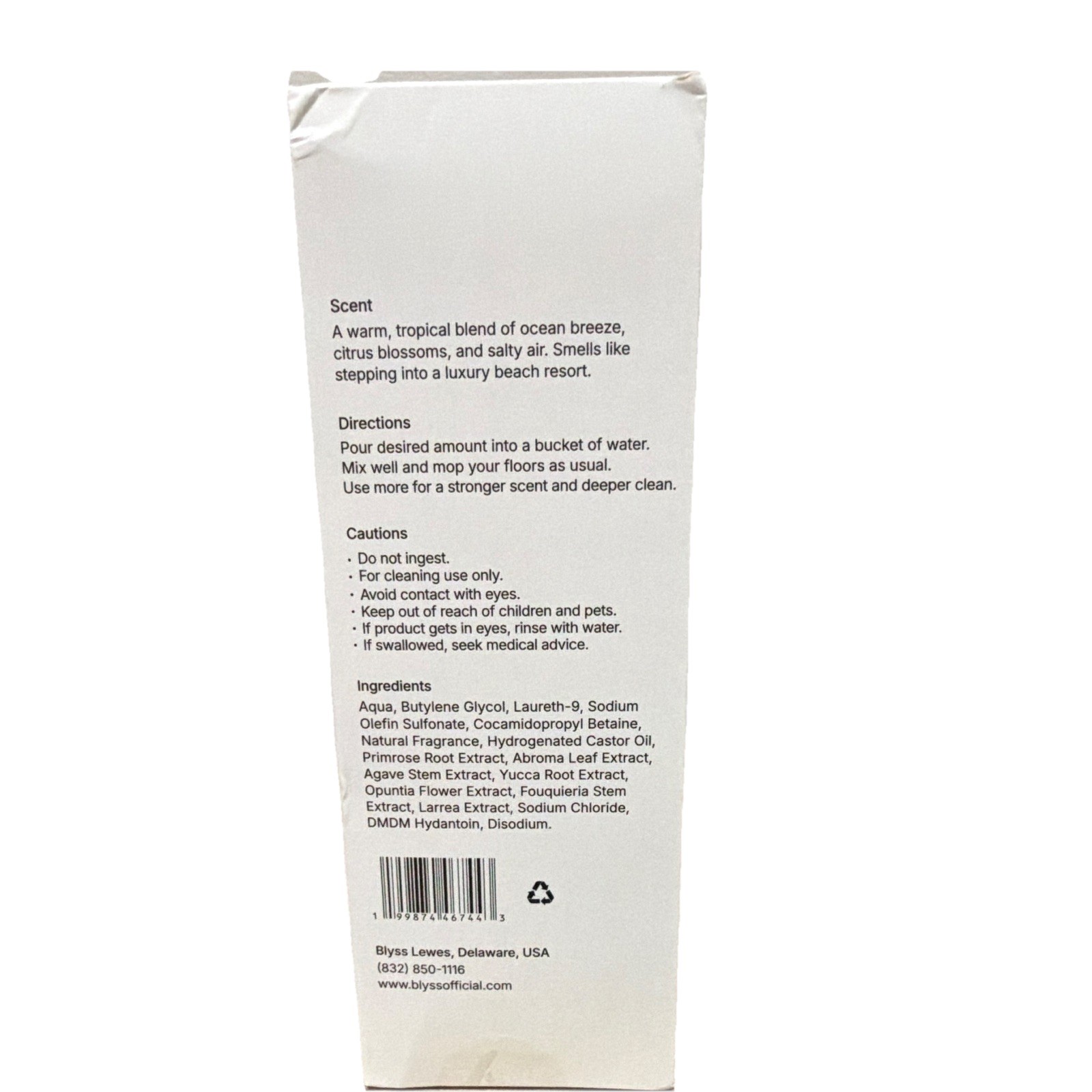 blyss Brazilian Waves Highly Scented Deep Cleaning Mop Concentrate 16.9 fl oz