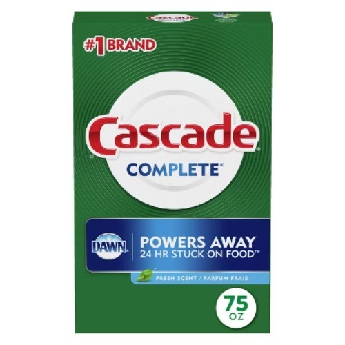 Cascade Fresh Scent Powder Dishwasher Detergent 75oz Phosphate Free Multi