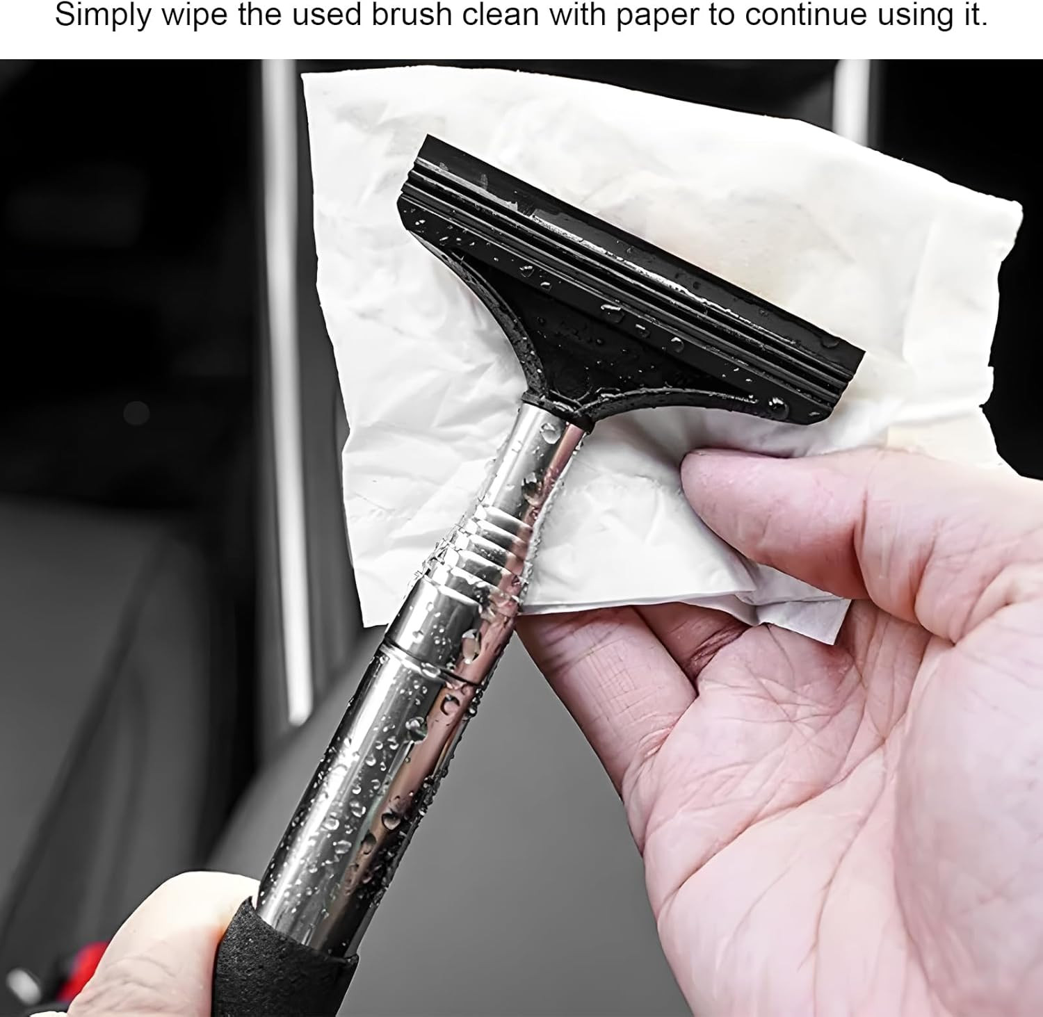 Car Rearview Mirror Wiper, Portable Side Mirror Squeegee Water Cleaner with Retr