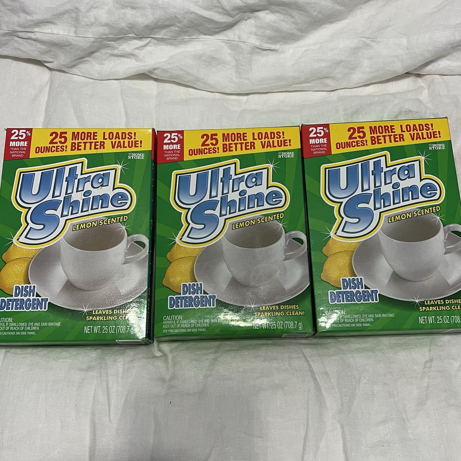 3-pack Dishwasher Detergent Ultra Shine Boxes 25 oz. Lemon Scented