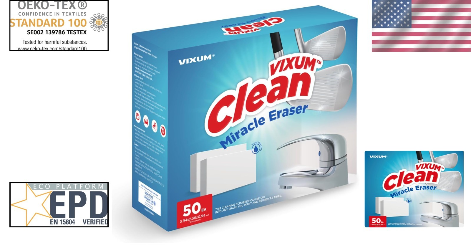 Multi-Surface Cleaning Pads, 50 Pack – Non-Toxic Material
