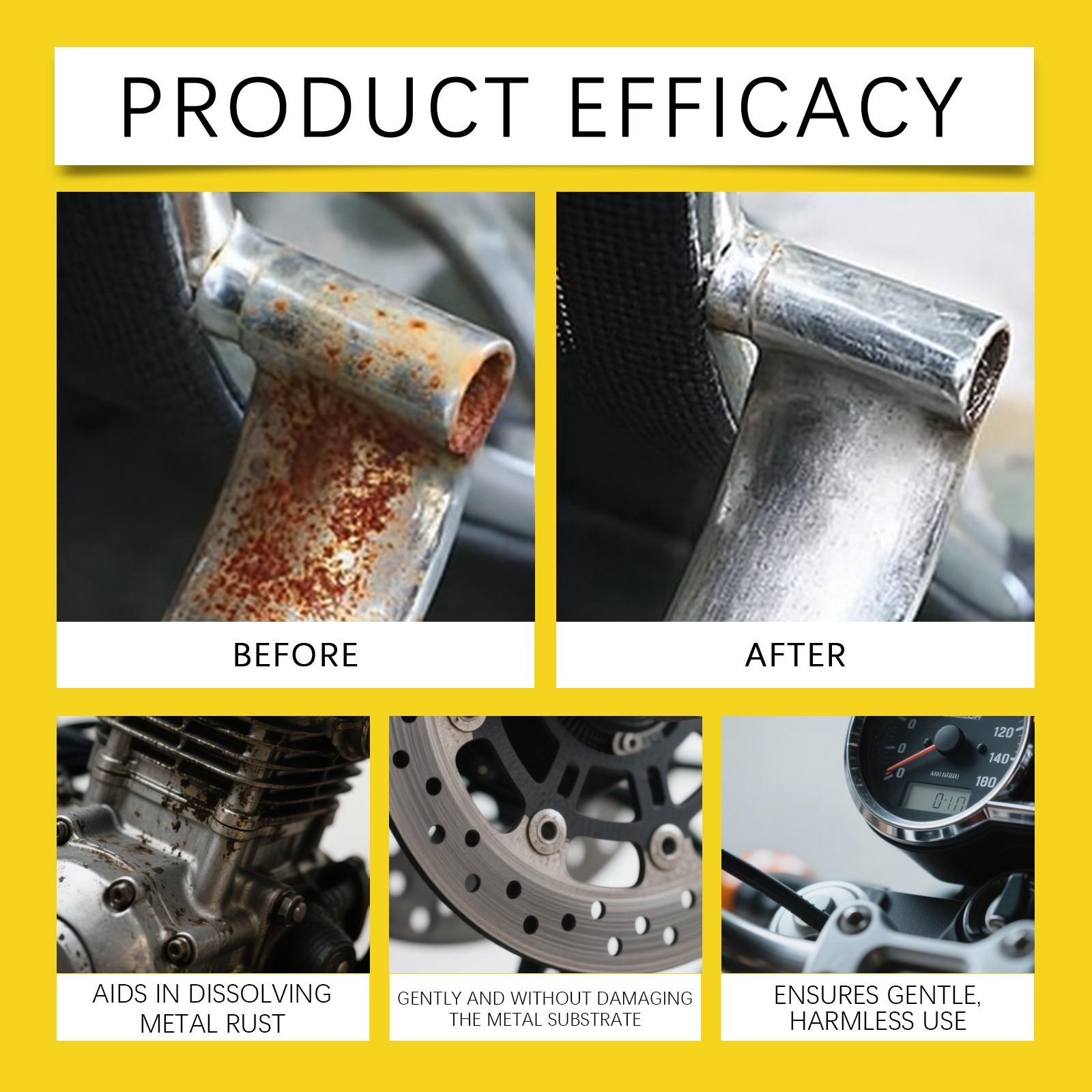 1-3Pcs Automotive Rust Remover Spray, Wheel Clarify,Anti-Rust Lubricant Spray US