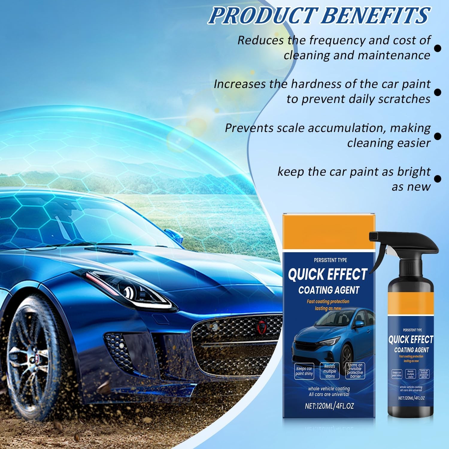 2Pcs Quick Effect Car Coating Spray, Advanced Paint Protection Agent