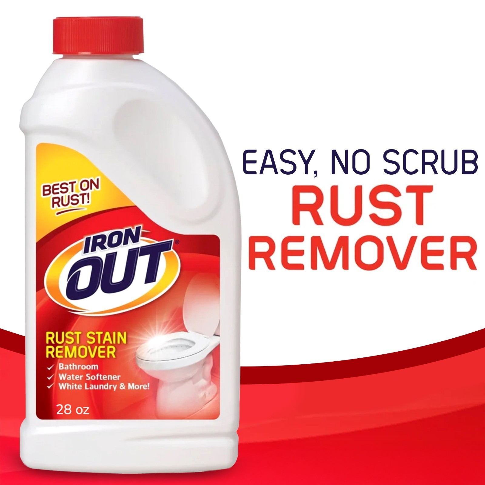 IRON OUT Easy, No Scrub Rust Stain Remover Powder Water Softener Unscented 28 oz