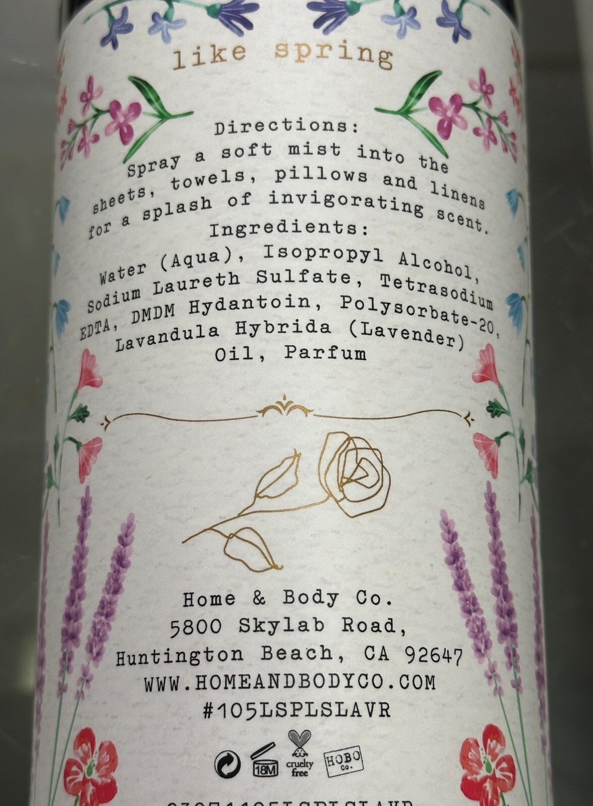 Like Spring ~ LAVENDER ROSE Relax Linen Room Fabric MIST with Lavender Oil 946ml
