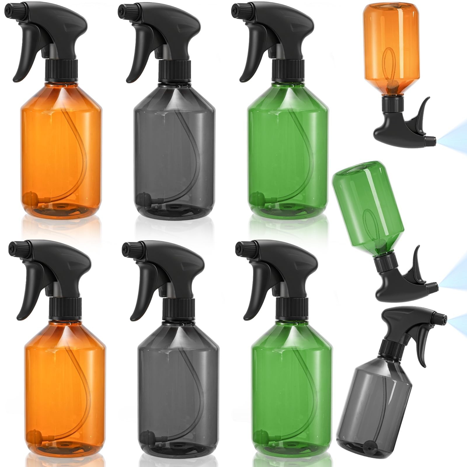 6 Pack 17oz Fine Mist Spray Bottles – Refillable Plastic Containers for Cleaning