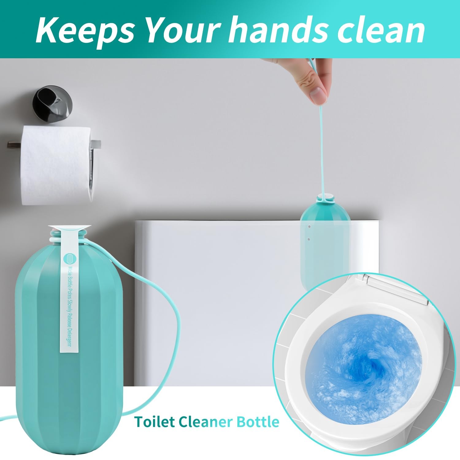 2Pcs WTWD Automatic Toilet Bowl Cleaner with Easy-Grip Hook, Prevents Hard Wa…