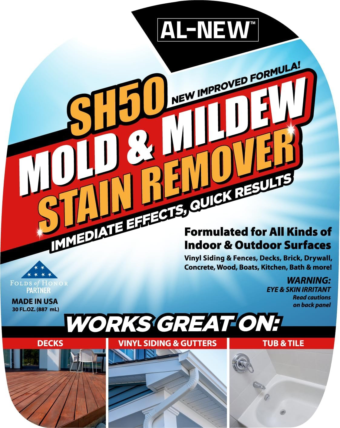 SH50 Mold and Mildew Stain Remover | Scrub Free Formula | Works Great on Decks,