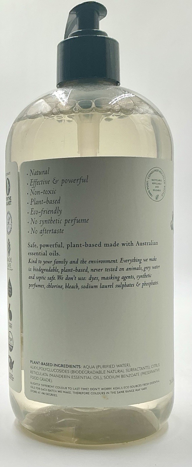 NATURAL FRUIT & VEGE WASH. Removes Pesticides, Wax, No Aftertaste By Koala Eco