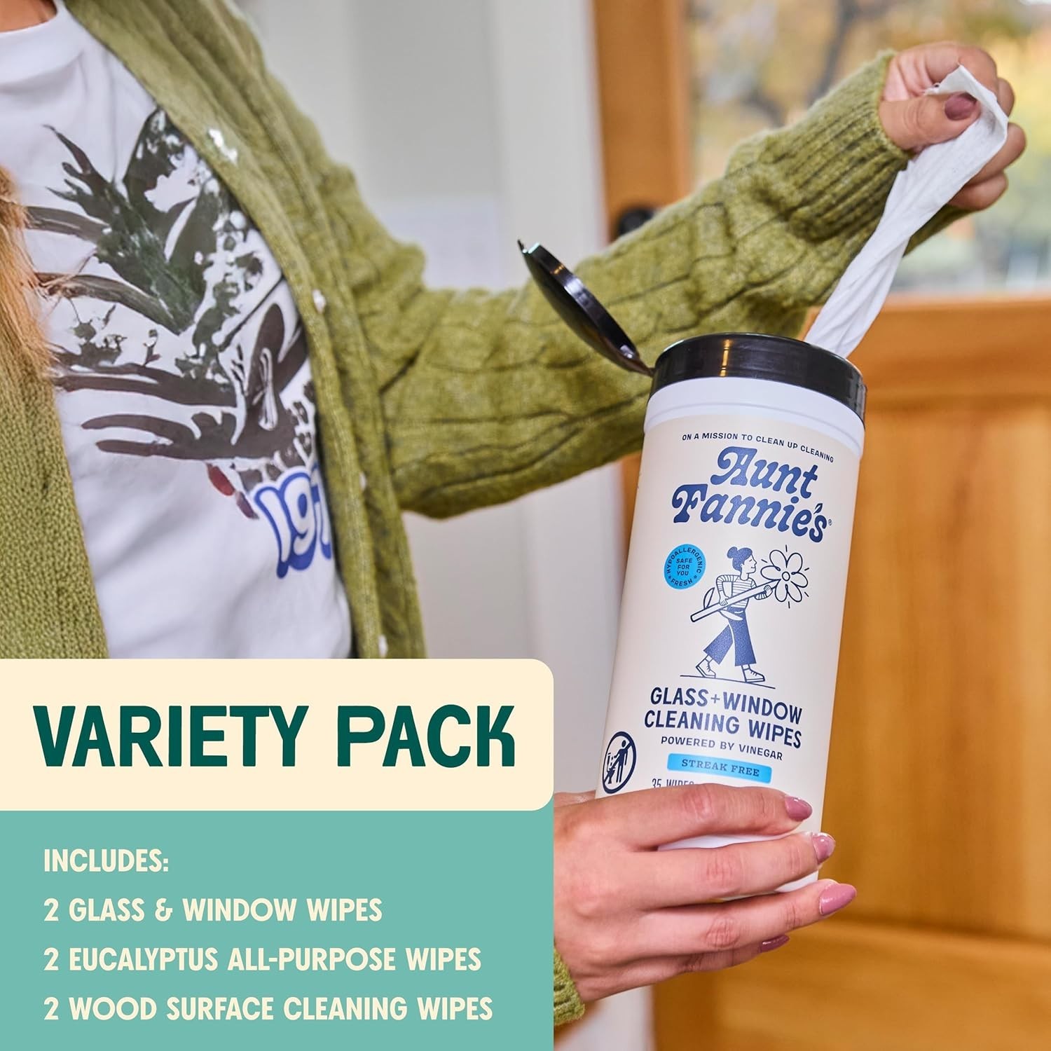 Natural Cleaning Wipes Variety Pack, Multipurpose Surface Cleaner, 35 Count E…