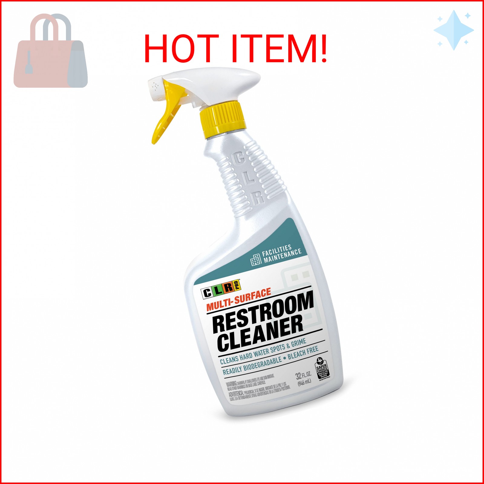 CLR PRO BATH32PRO Bath Daily Cleaner, Light Lavender Scent, 32oz Pump Spray