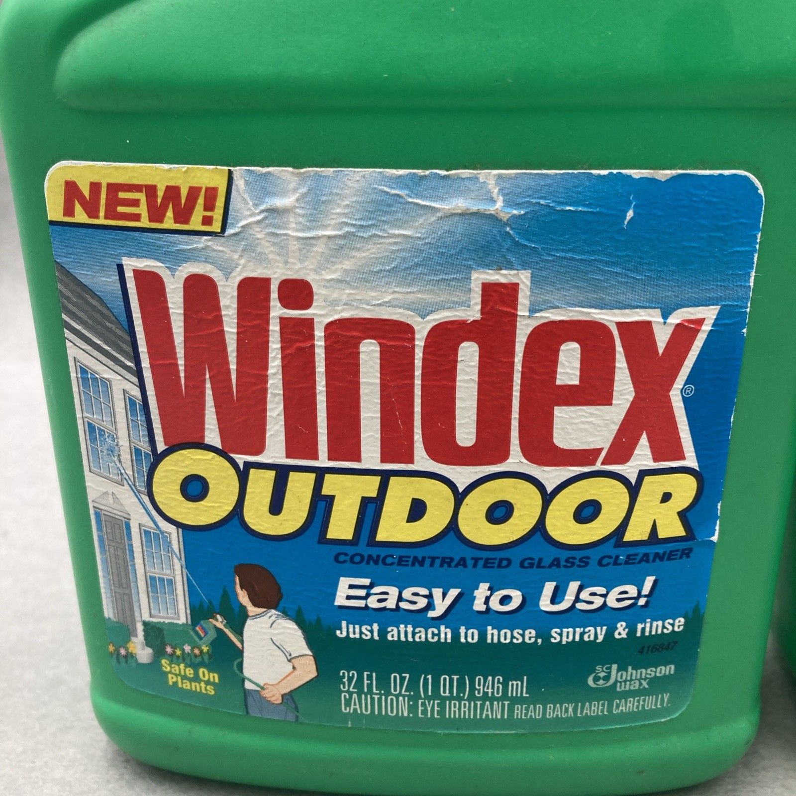 2 Windex Outdoor Concentrated Glass Cleaner 32 fl oz (64 oz total) NOS 1997 USA