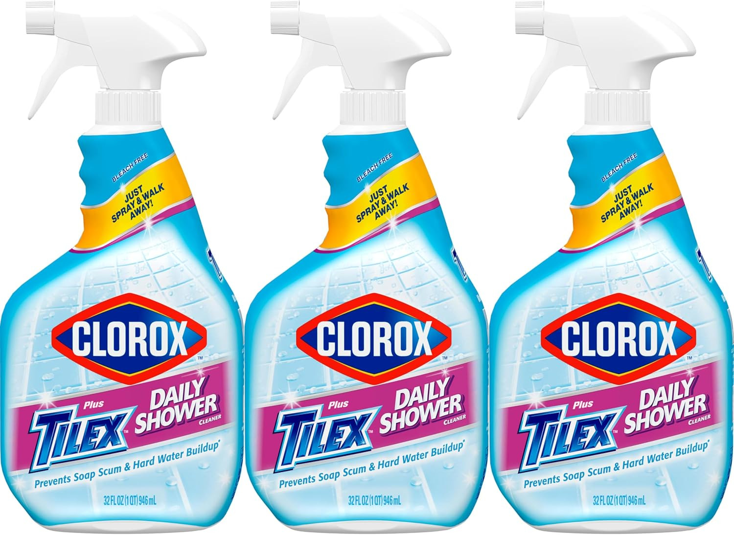 plus Tilex Daily Shower Cleaner, 32 Fluid Ounce Spray Bottle, Pack of 3