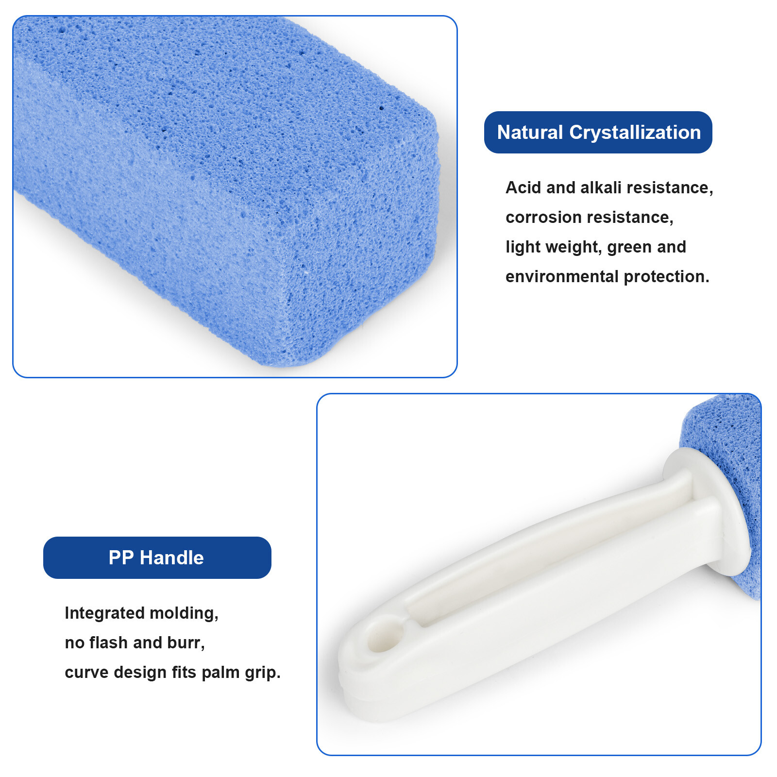 4 PCS Pumice Stone Cleaning Heavy Duty Handle Toilet Scouring Stain Remover Tool