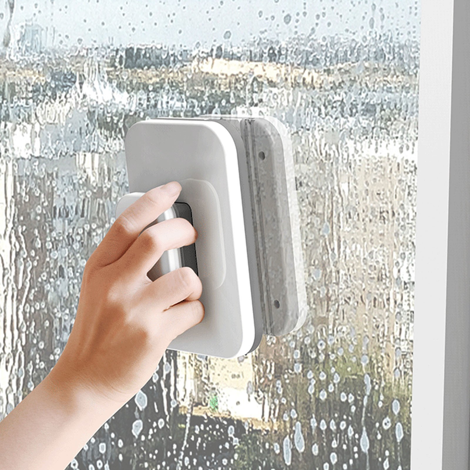 Magnetic Window Cleaner Sturdy Tool For Use Gray 15x10cm Premium
