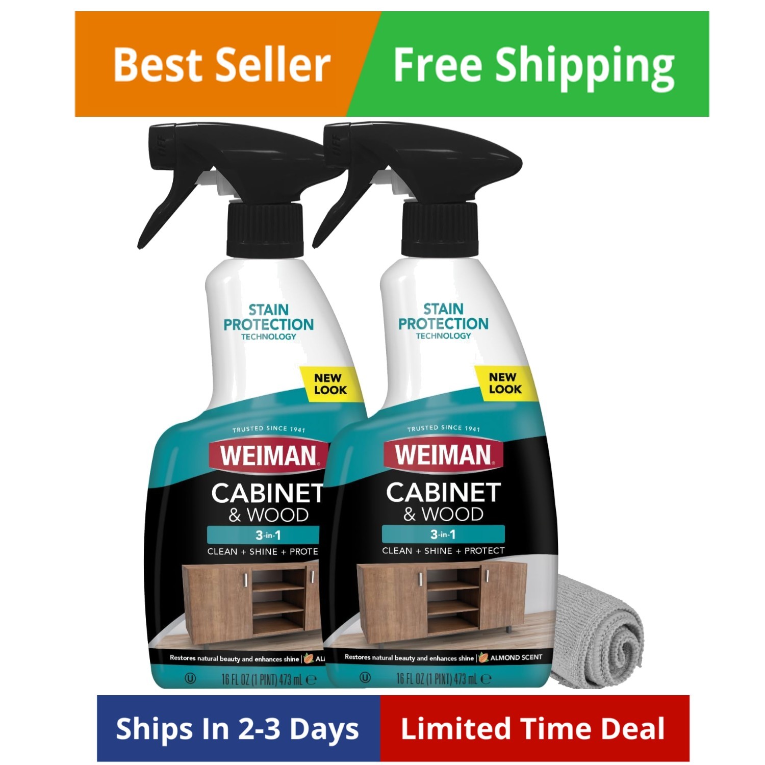 Cabinet and Wood Cleaner, Shine, Clean and Protect Spray – For Wood Cabinets,…