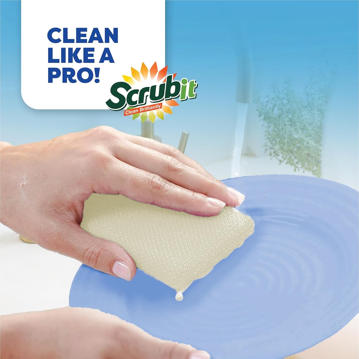 24 Pack Scrub Sponges Kitchen by , Multi-Purpose Scouring Pads, Non-Scratch