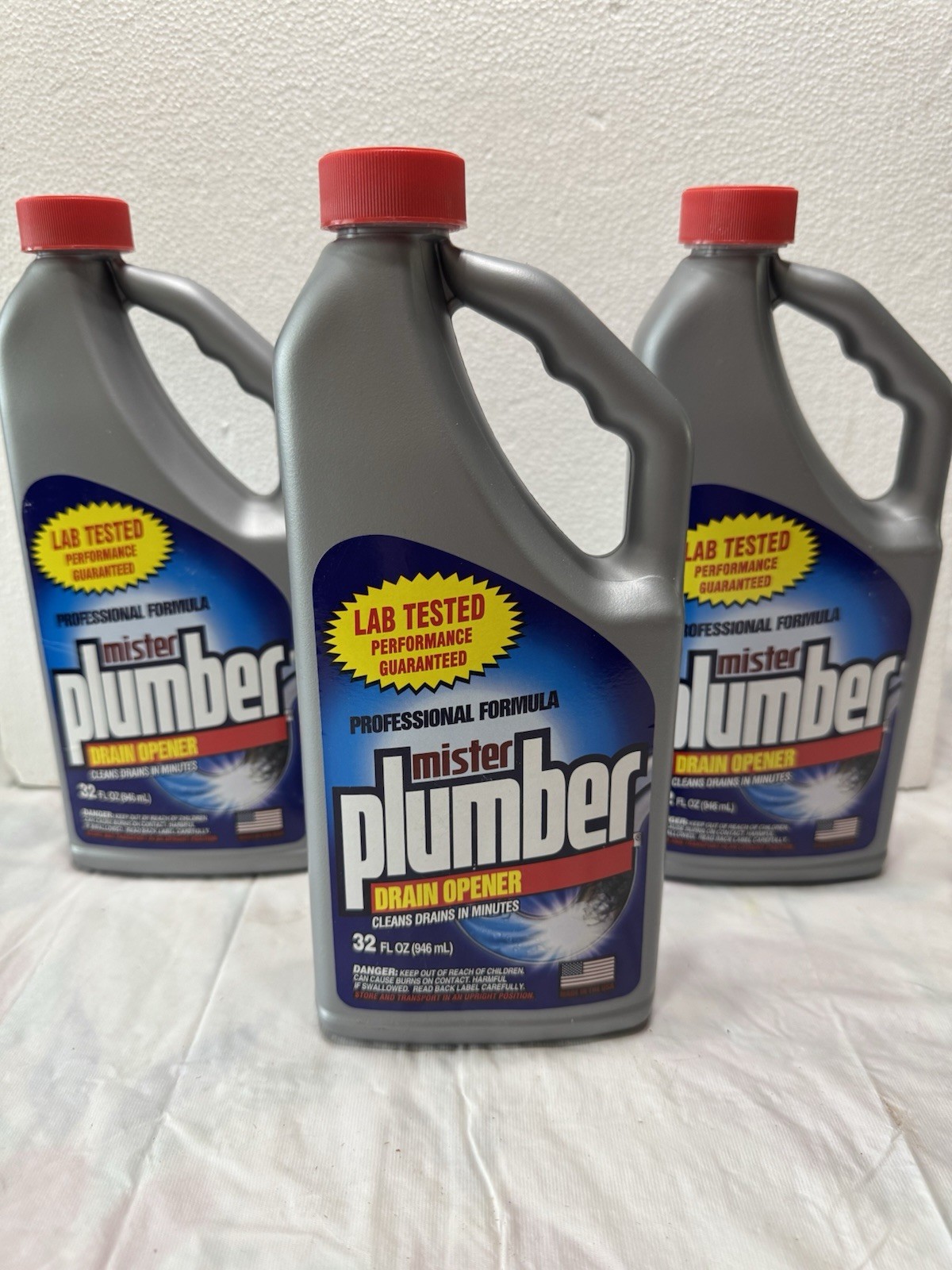 Drain Cleaner 3 Pack Septic Safe Heavy Duty Pipe Grease Clog Remover