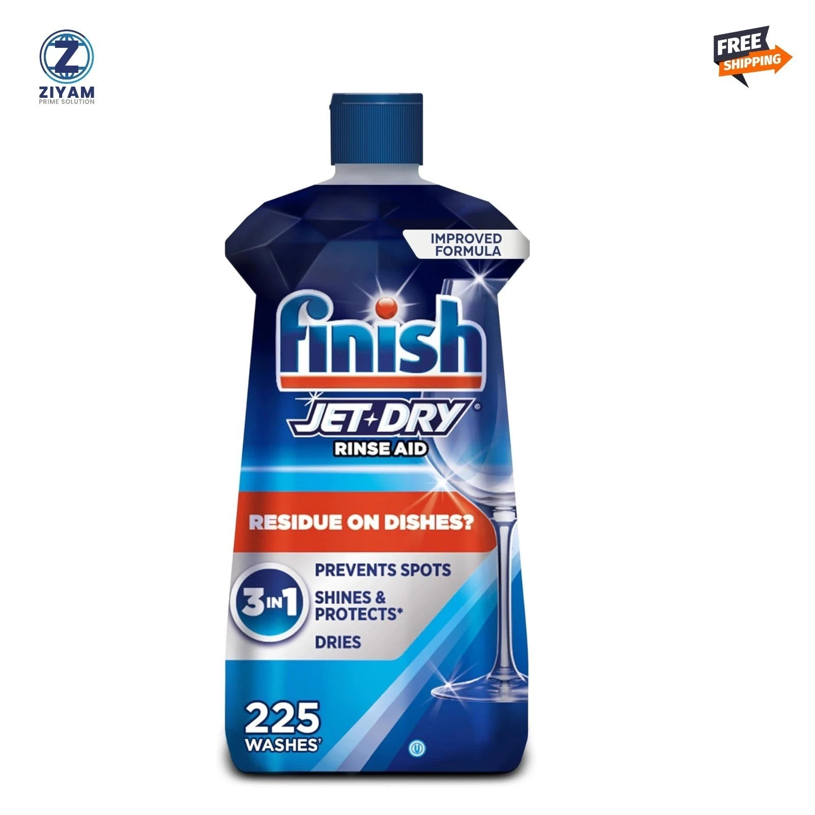 Finish Jet Dry Dishwasher Rinse Aid 23 oz Liquid Drying Agent Spot-Free Shine Ne
