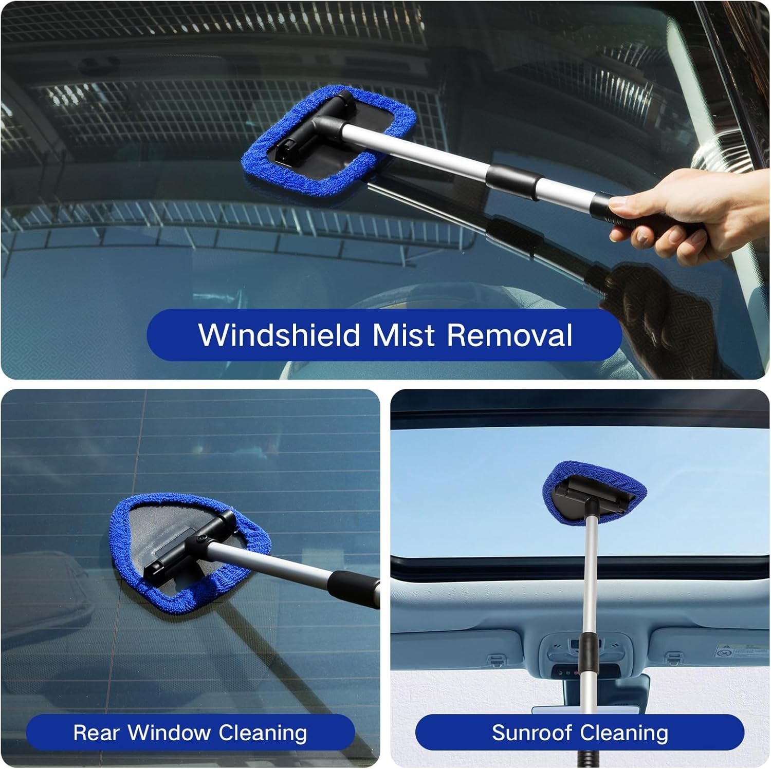 Windshield Cleaner Tool Car Interior Detailing Cleaning Kit Glass Wiper Brush US