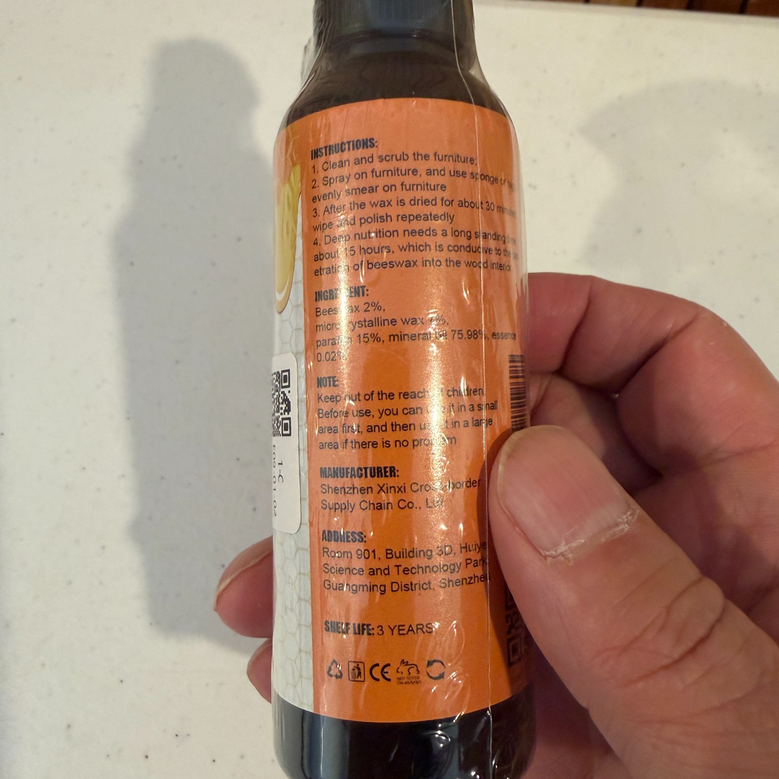 OUHOE Beeswax Furniture Polish Spray 120ml Wood Cleaner Natural Wax Care