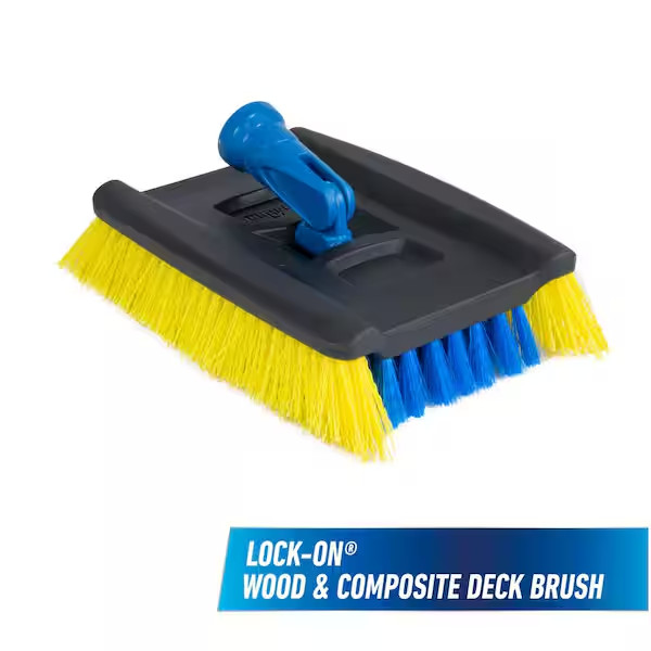 Lock-On Deck Brush for Wood & Composite Decking Swivel Head Heavy Duty