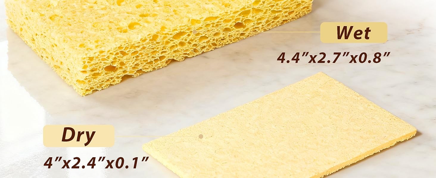 Cellulose Sponges,Heavy Duty Scrub Kitchen Sponge No Scratching,Pop Up Eco DIY