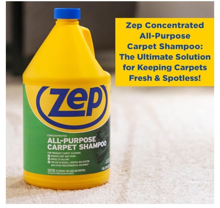 2-Pack Zep All-Purpose Carpet Shampoo Concentrate Cleaner – 1 Gallon – ZUCEC128