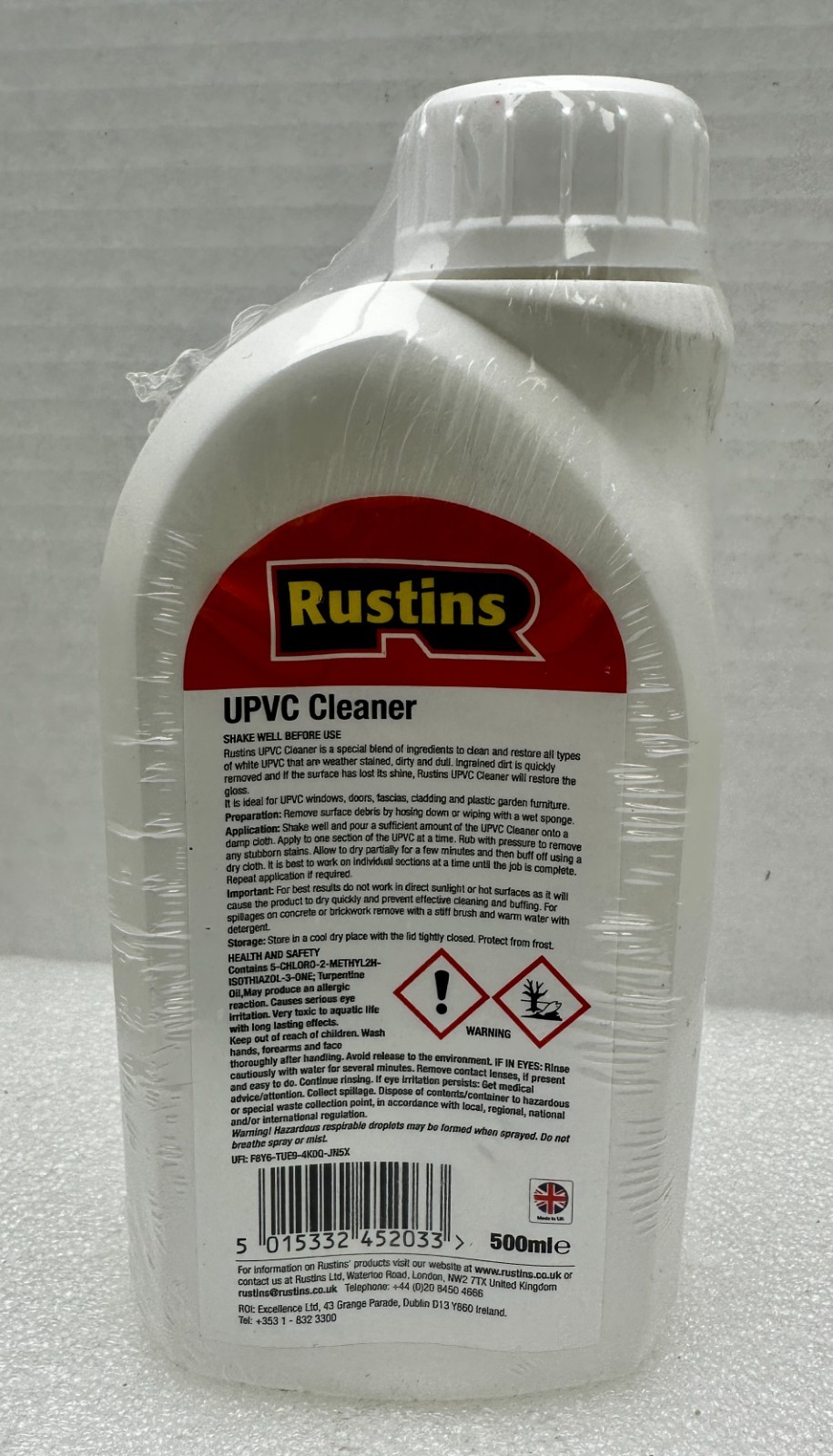 Rustins UPVC Cleaner Cleans and Revives UPVC 500ml