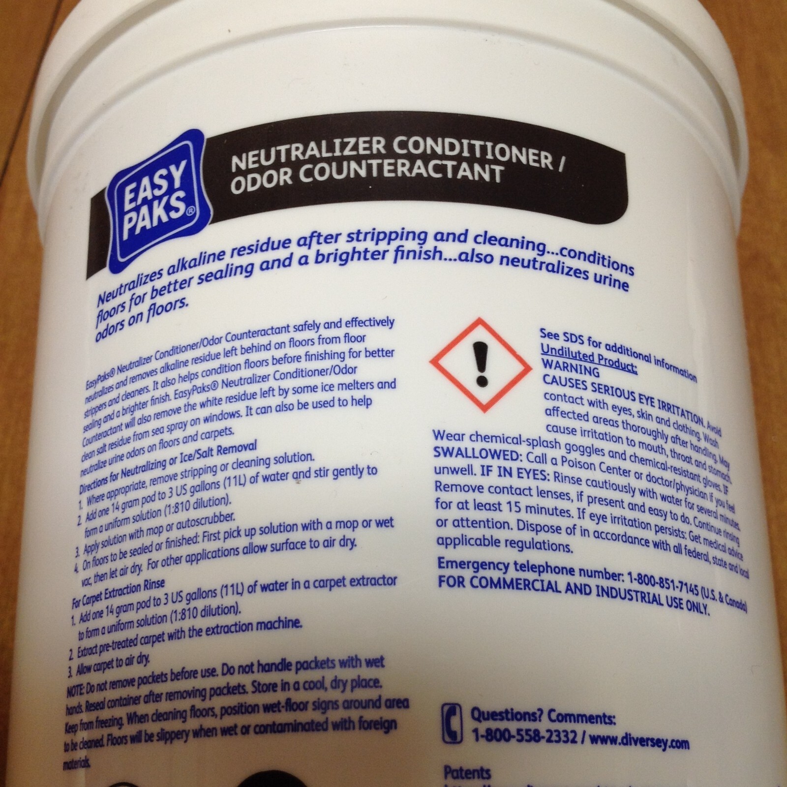 180 (2-90 Packs) Diversey Easy Paks Neutralizer Conditioner/Odor Counteractant