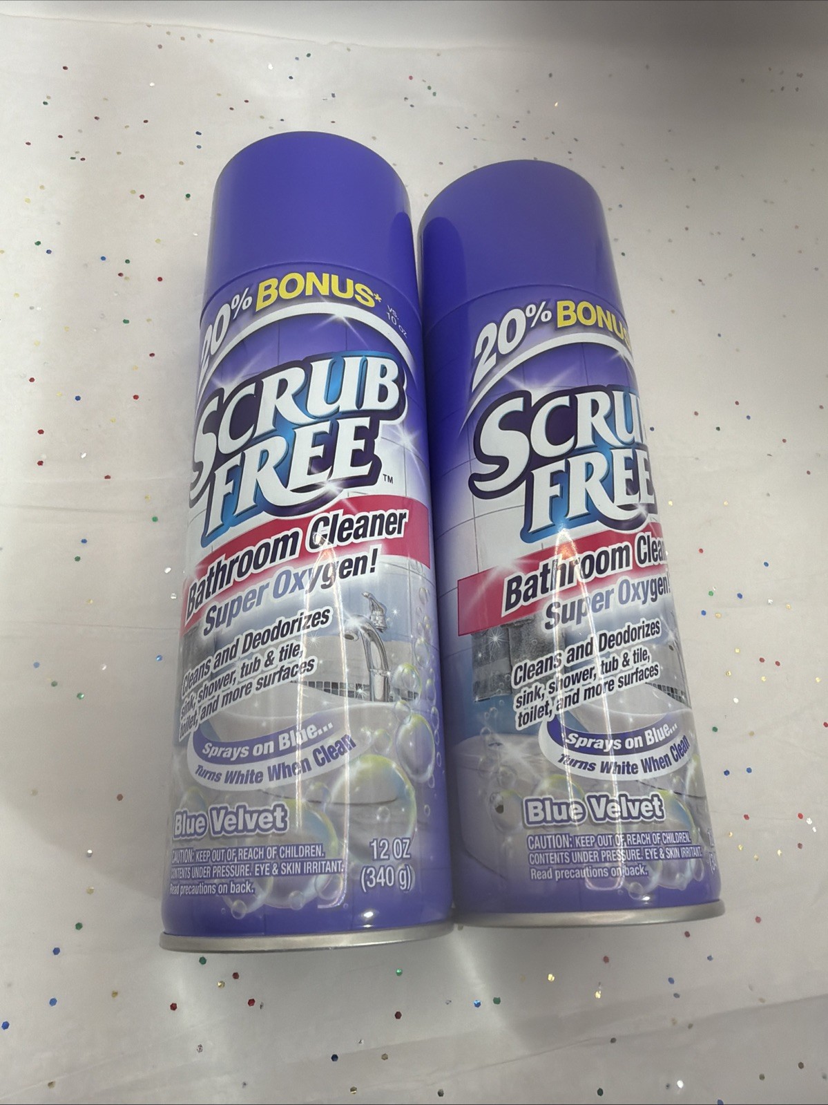 Scrub Free BATHROOM CLEANER Super Oxygen Cleans Deodorizes TURNS BLUE 12oz 2 Pk
