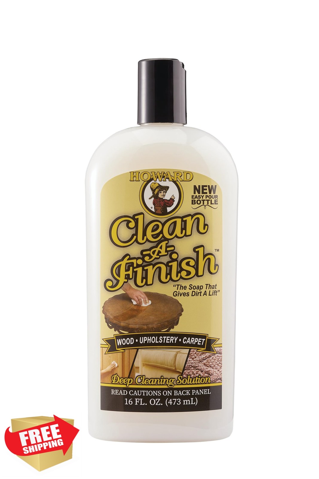 HOWARD Clean-A-Finish Wood Cleaner and Upholstery Cleaner for Furniture, Carp…