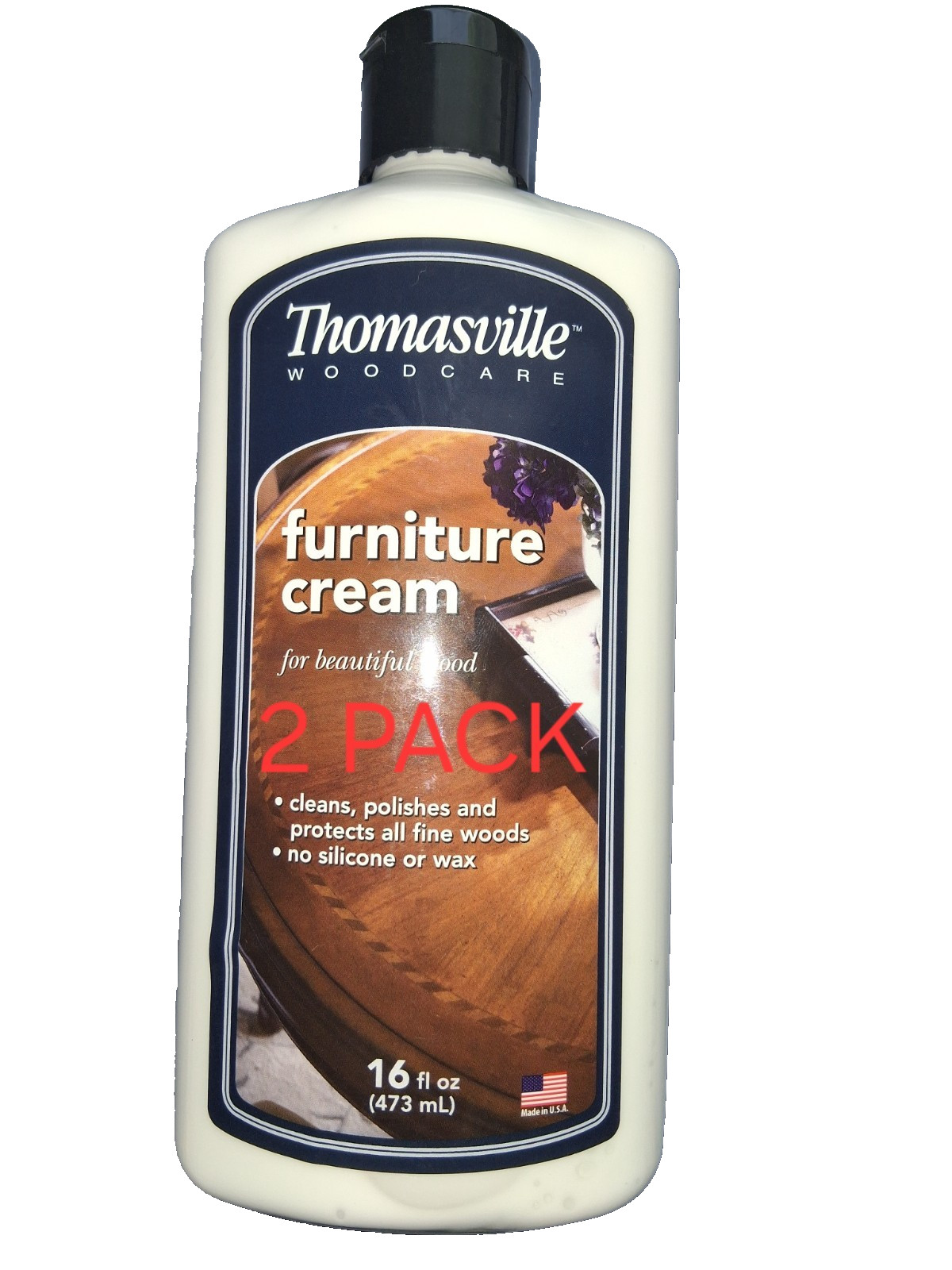 2 Pack Thomasville Wood Care Funiture Cream Cleans, Polishes & Protects 16oz