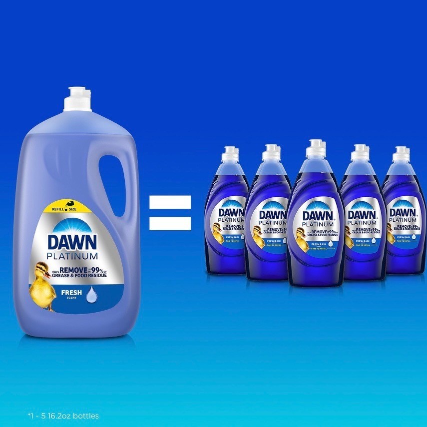 Dawn Platinum Dishwashing Liquid Dish Soap, Fresh Rain 90 fl. oz.