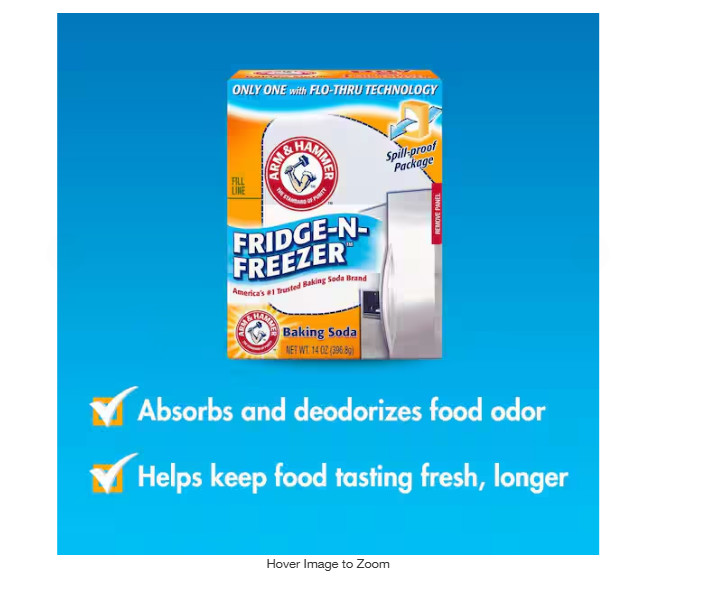 Arm & Hammer Baking Soda Fridge-n-Freezer Odor Absorber, Orange 14 oz Pack of 12