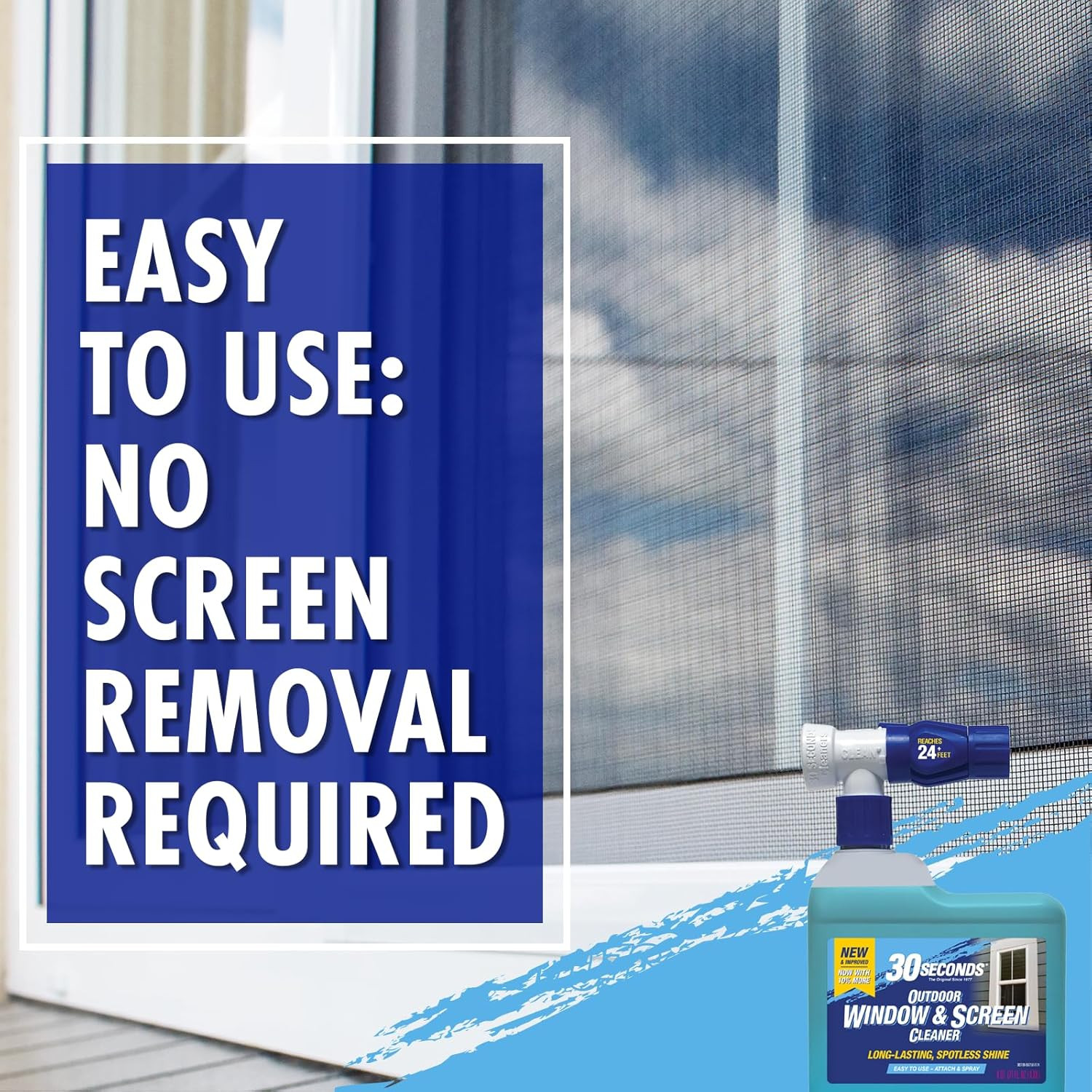 Outdoor Window & Screen Concentrated Cleaner for Glass, Patio Doors, Fiberglass,