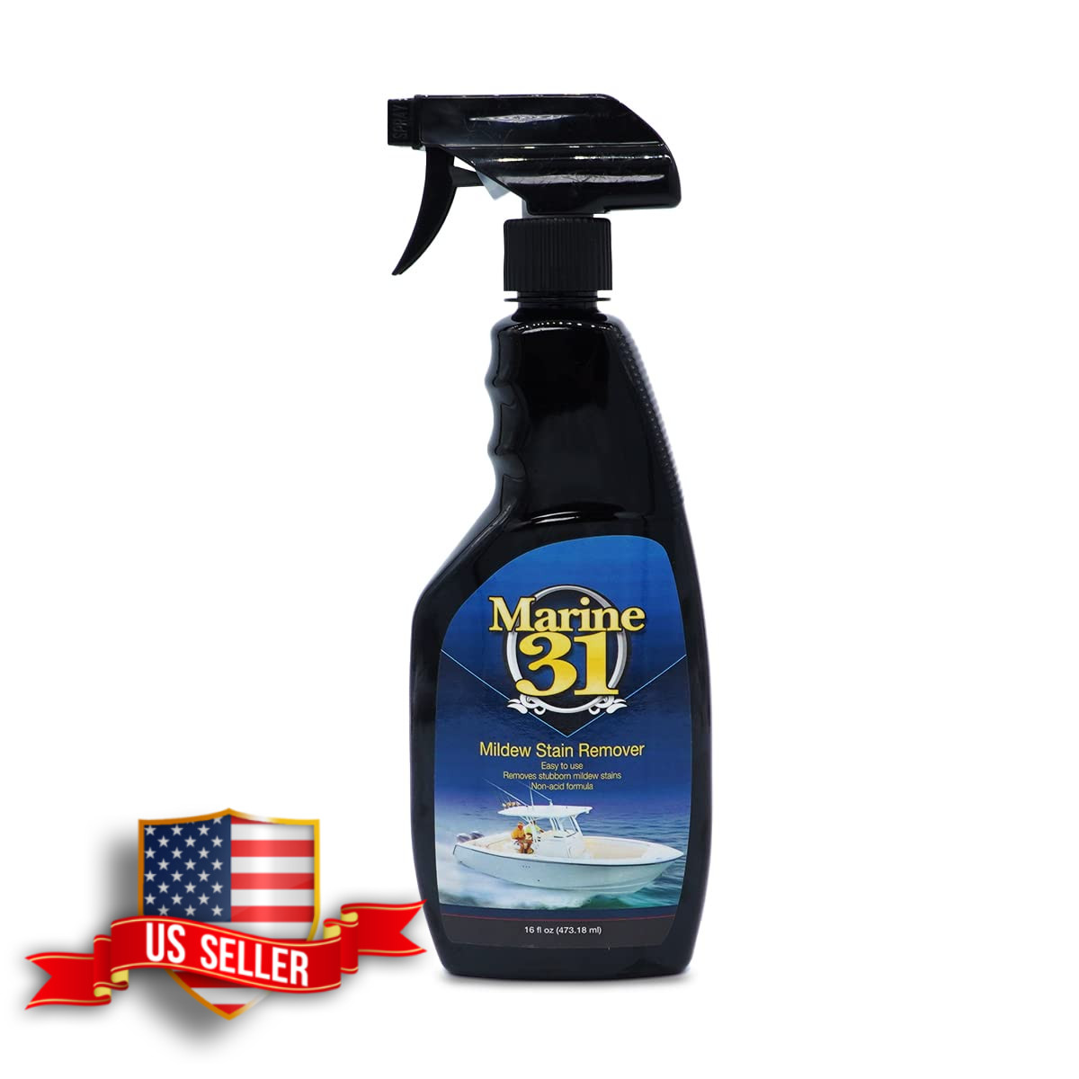 Marine 31 Mildew Stain Remover Cleaner for Boats Home Patio Bathroom 16oz