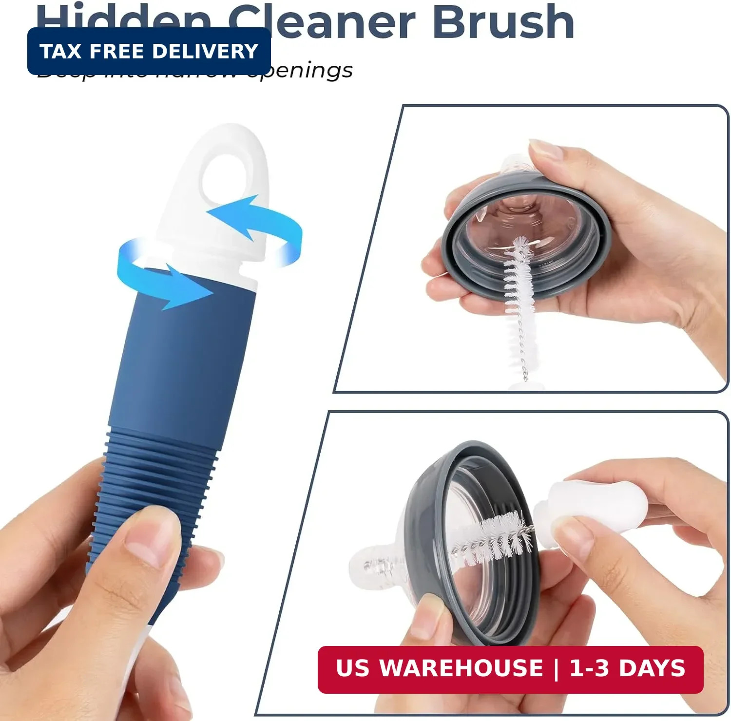 Amazer Bottle Brush Cleaner, Long Flexible Handle Bottle Brush Scrub for Water B