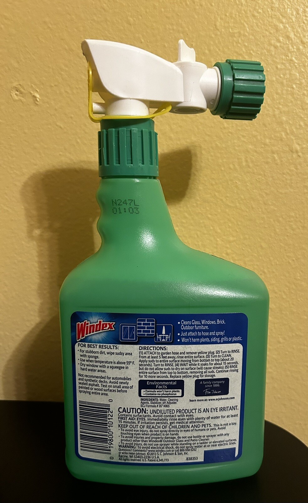 Windex OUTDOOR Glass Patio Cleaner 32 oz. Hose Spray Streak-Free Shine 2013