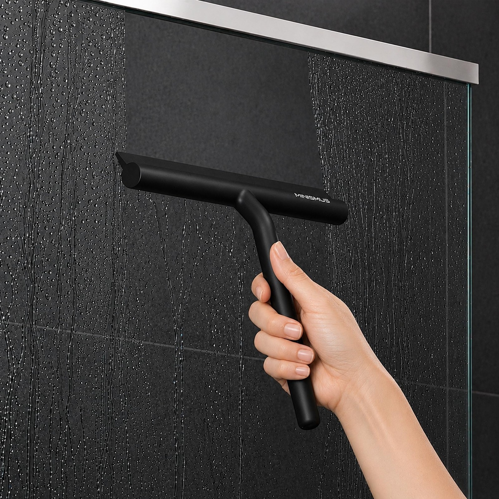 Shower Squeegee with Magnetic Hook – Silicone Window Wiper with Adhesive Wall…