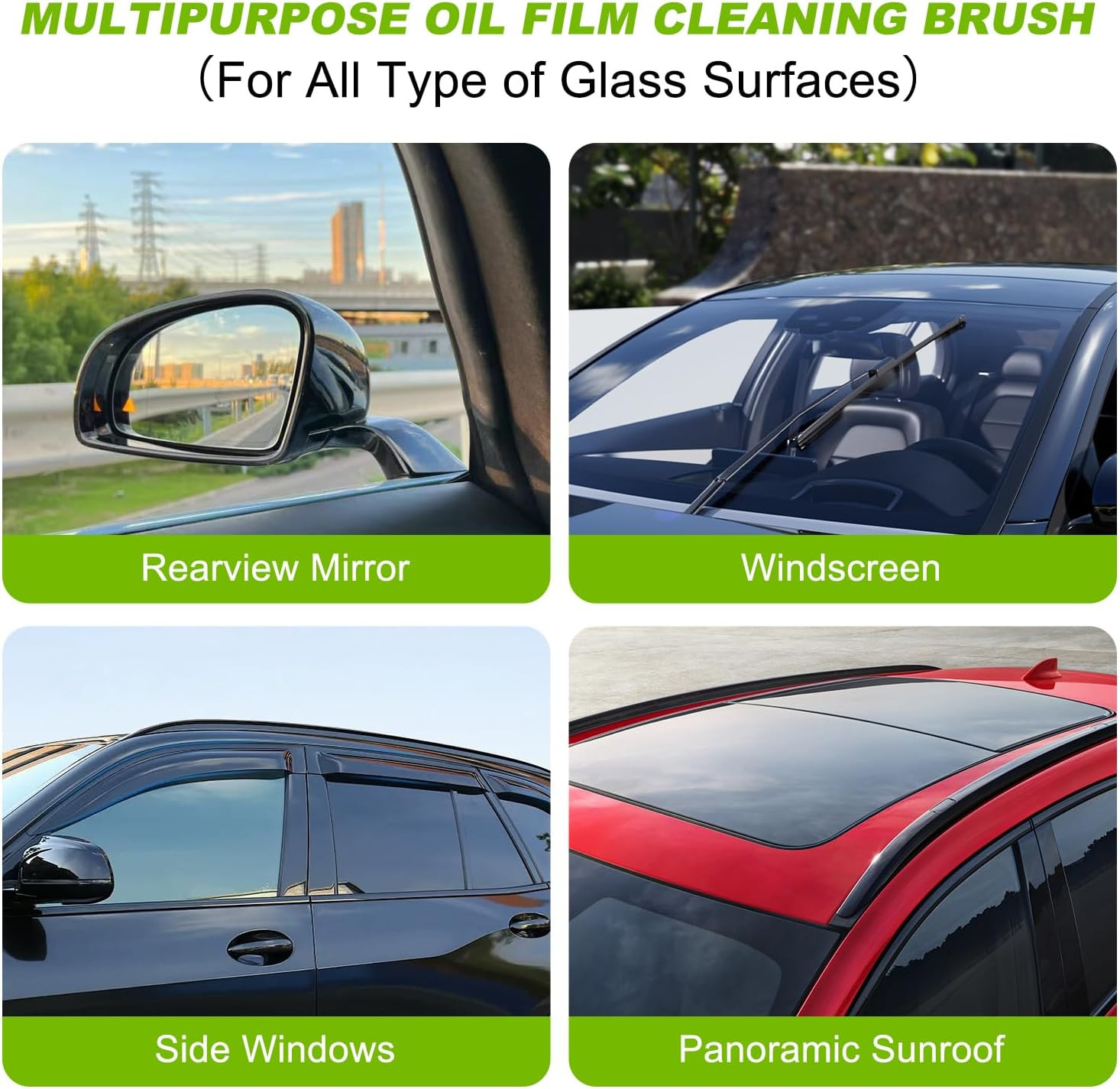 1 Set Oil-Free Car Glass Brushes, Upgrade 2.0 Clear Vision Glass Cleaner, Oil Fi