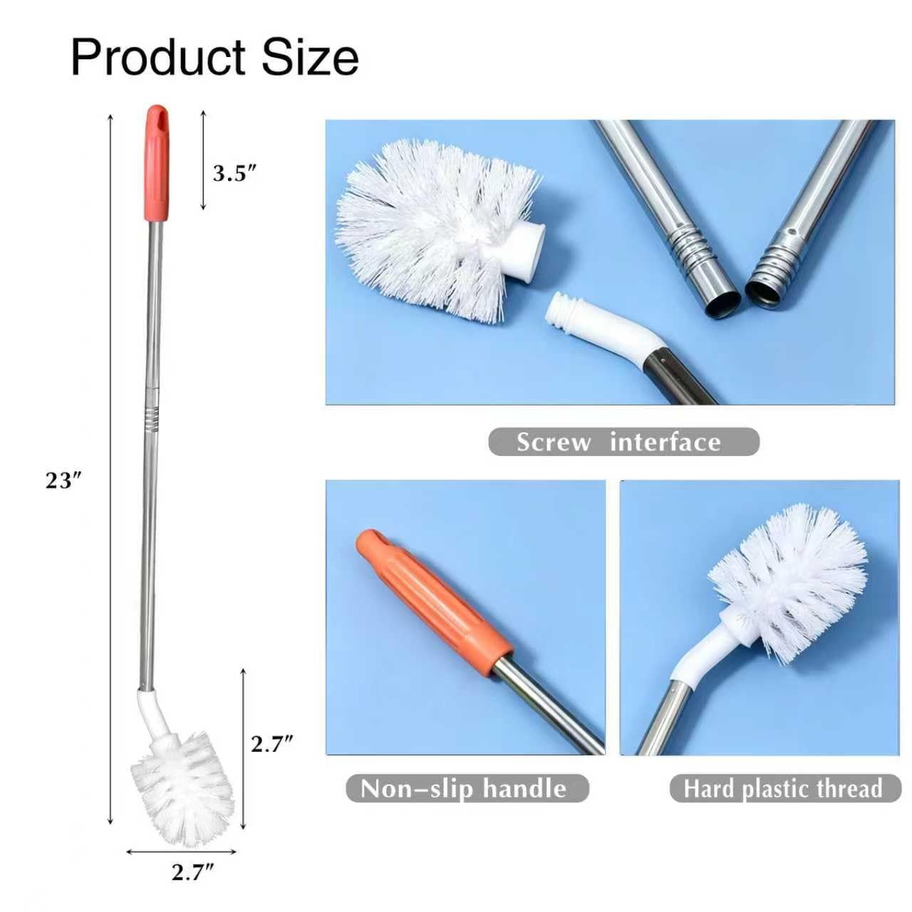 2-Pack Bucket Brush, Kettle Brush, Cleaning Extra Long Bottles, Gallon Jug Cl…