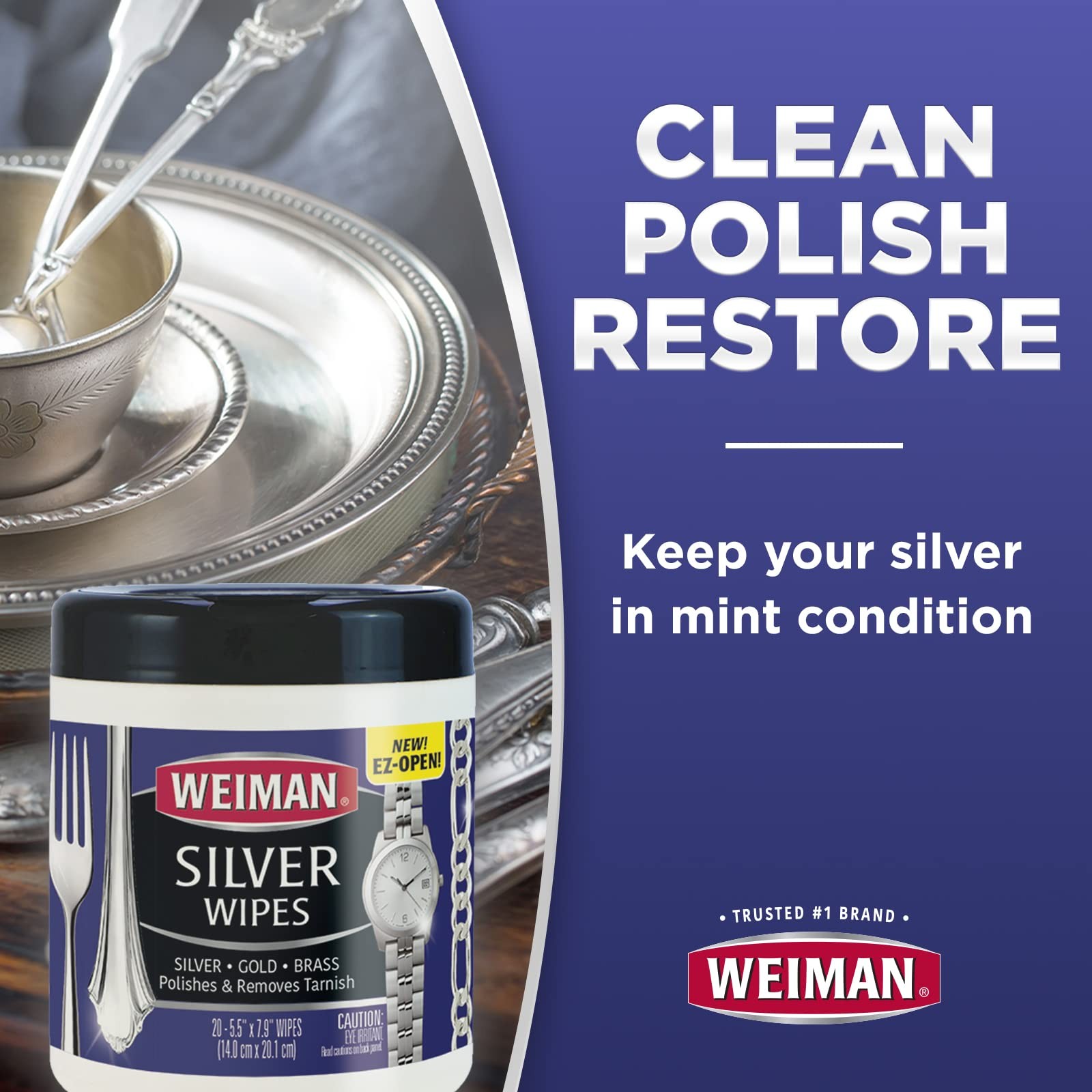 Weiman Jewelry Polish Cleaner, Tarnish Remover Wipes – 20 20 Count, No Color