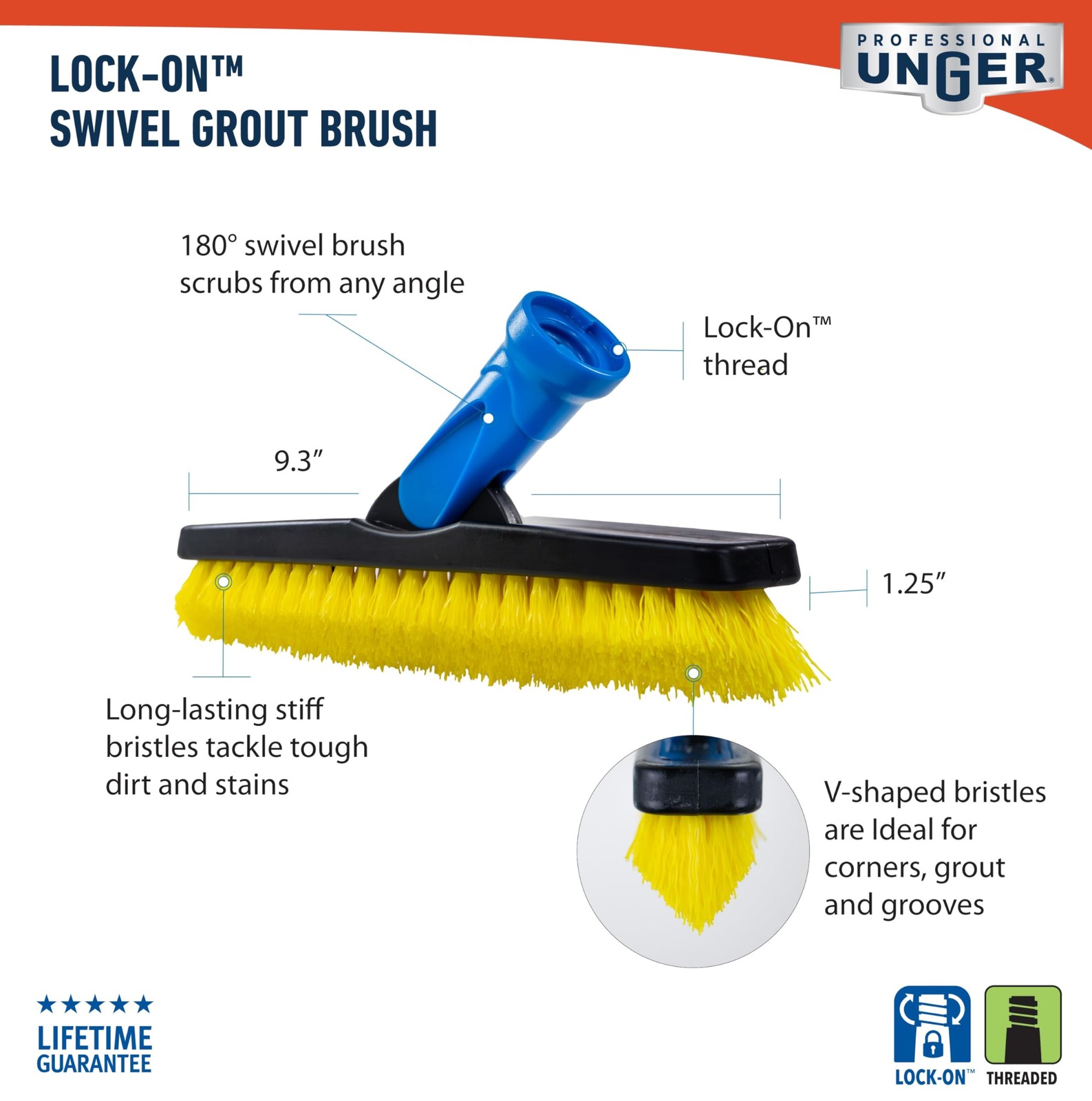 Unger Swivel Grout Brush 5.5″