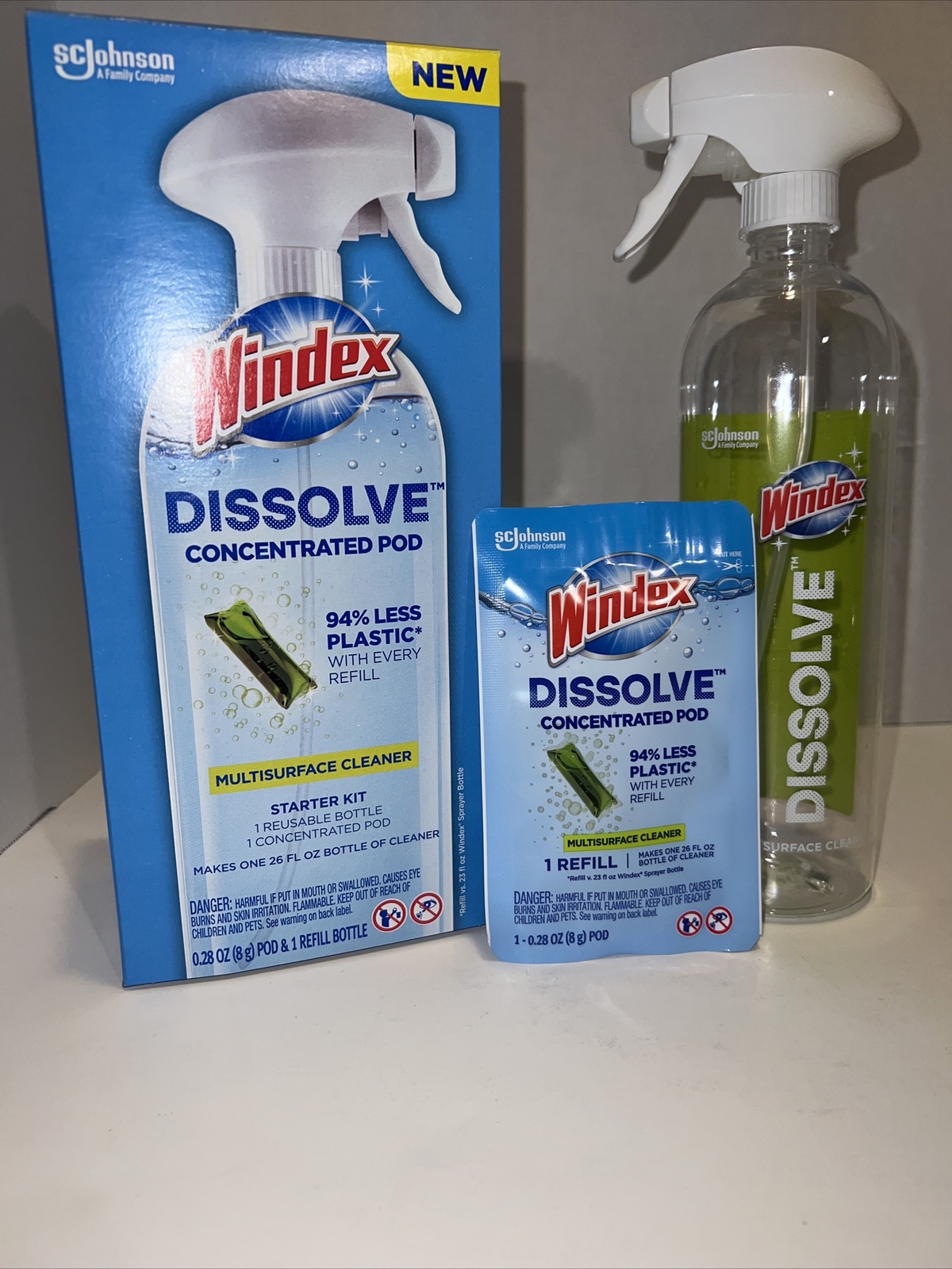 Windex Dissolve Concentrated Pods, Multi surface Starter Kit W/ 1 Pod-*Free~ship