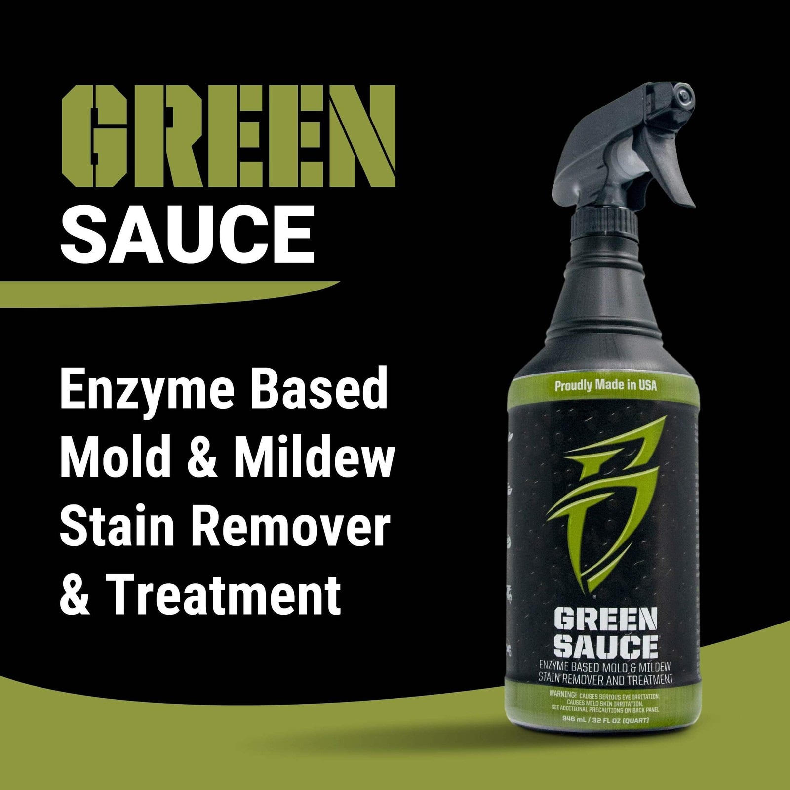 Green Sauce Enzyme-Based Stain Remover for Boat Interiors and Exterior, 32 oz.