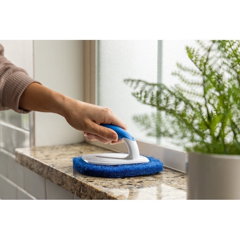 Handheld Diamond Scrubber Non-Scratch Antimicrobial Tub Tile Bath Cleaning New