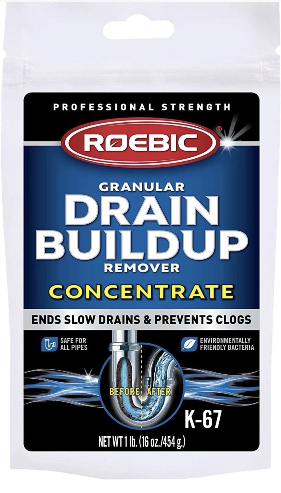Roebic K-67 16 oz Granular Drain Buildup & Trap Cleaner