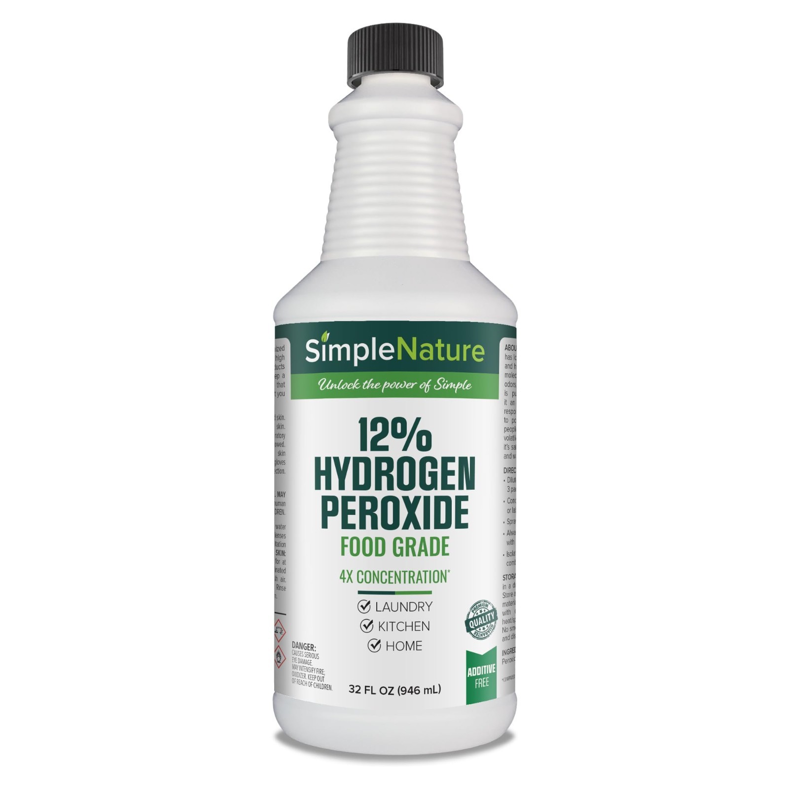 12% Food Grade Hydrogen Peroxide 32oz – Natural Cleaner for Home & Commercial Us