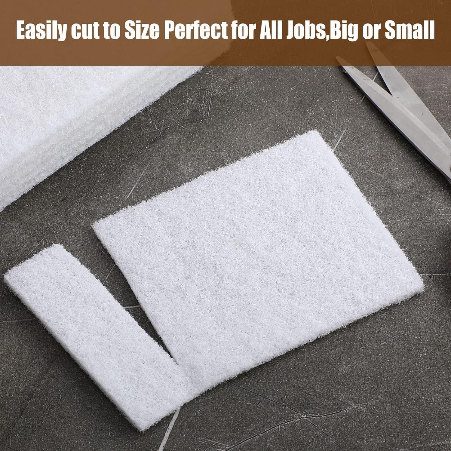 40 Pcs Non Woven Pads Light Duty Scouring Pad Non Scratch Abrasive Hand Pads Mul